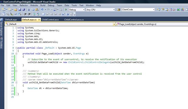 event fired on the user control